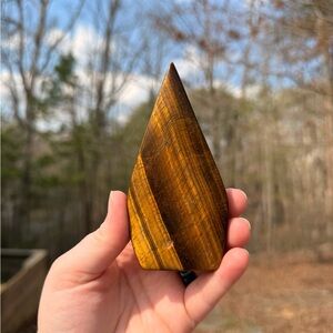 NEW! Polished Tiger Eye Crystal Point - Golden Brown